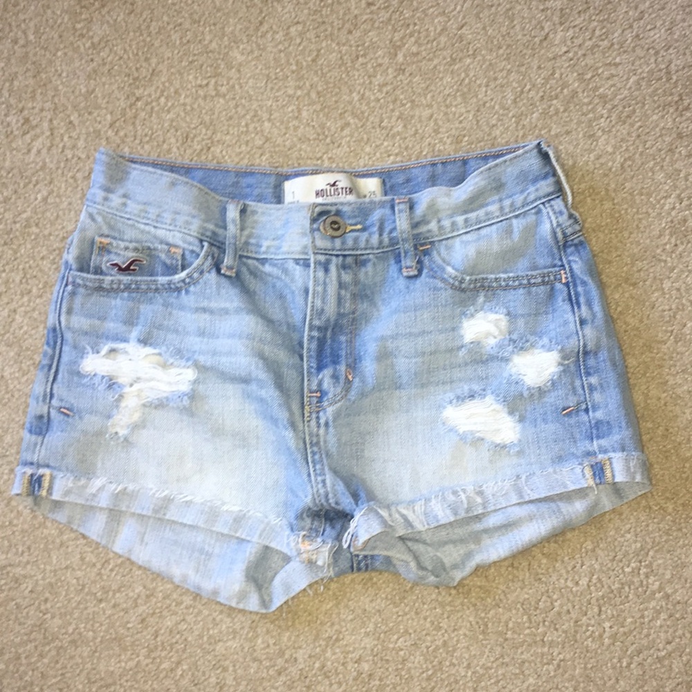 Ripped Hollister jean shorts